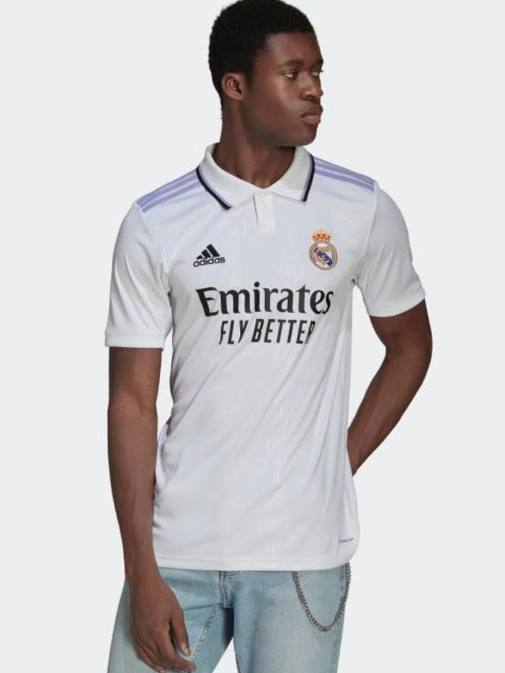 NEW ADIDAS REAL MADRID HOME WHITE MEN PLAYER VERSION SOCCER JERSEY 22/23 - Picture 2 of 4
